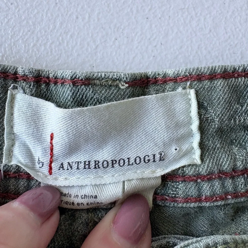 Anthropologie The Wanderer Pants‎ Size 31 Sage Green Jacquard Palm Tree Print